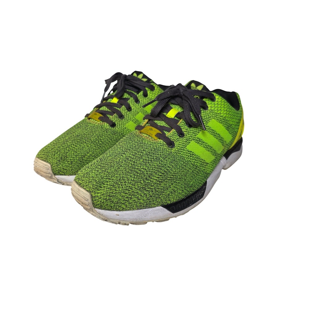 Adidas ZX Flux Torsion Mens Lime Green Black Woven Running Shoes Sneakers